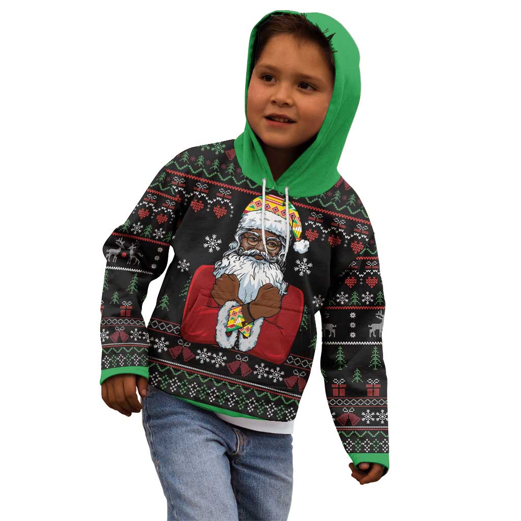 Santa Claus With African Traditional Costume Kid Hoodie Christmas - Wonder Print Shop