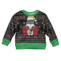 Santa Claus With African Traditional Costume Kid Ugly Christmas Sweater Christmas - Wonder Print Shop