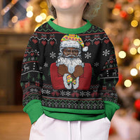 Santa Claus With African Traditional Costume Kid Ugly Christmas Sweater Christmas - Wonder Print Shop