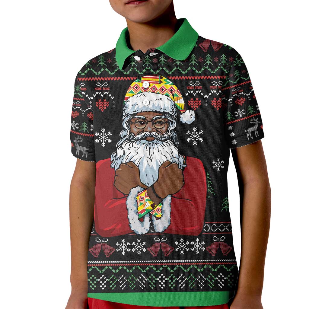 Santa Claus With African Traditional Costume Kid Polo Shirt Christmas - Wonder Print Shop