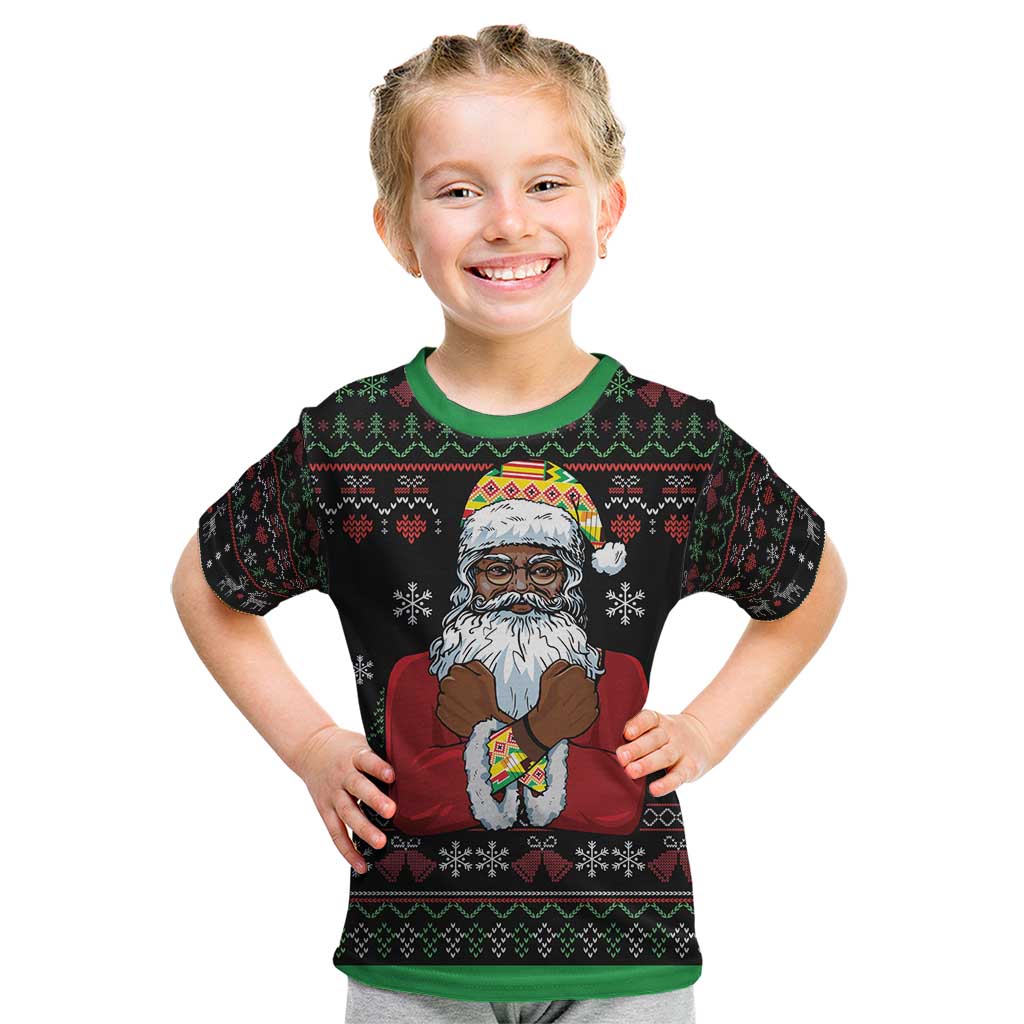 Santa Claus With African Traditional Costume Kid T Shirt Christmas - Wonder Print Shop
