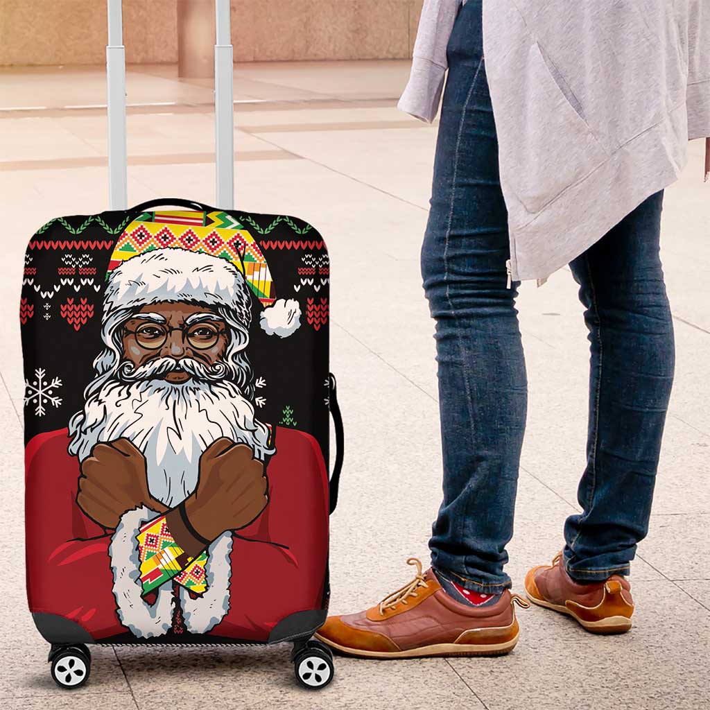 Santa Claus With African Traditional Costume Luggage Cover Christmas - Wonder Print Shop