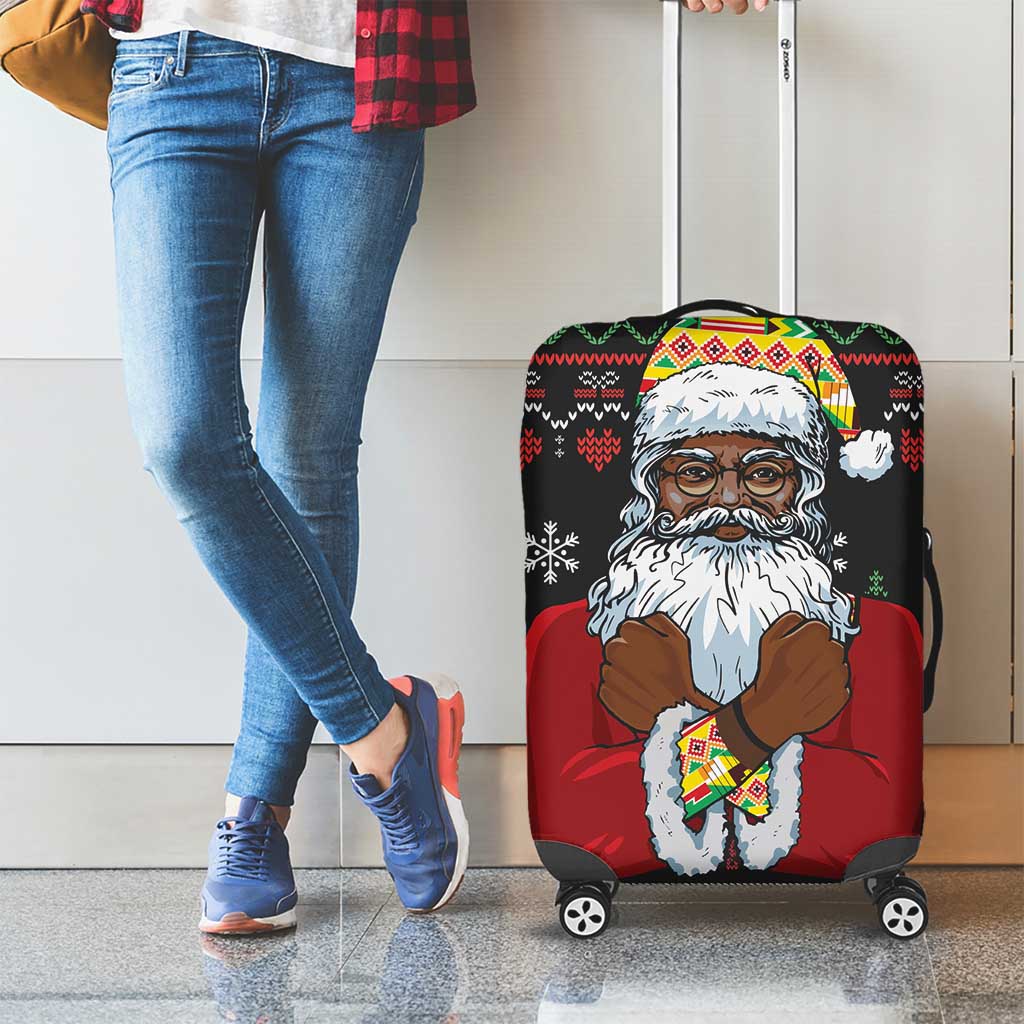 Santa Claus With African Traditional Costume Luggage Cover Christmas - Wonder Print Shop