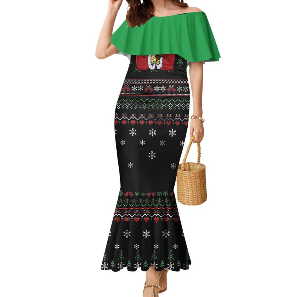 Santa Claus With African Traditional Costume Mermaid Dress Christmas - Wonder Print Shop