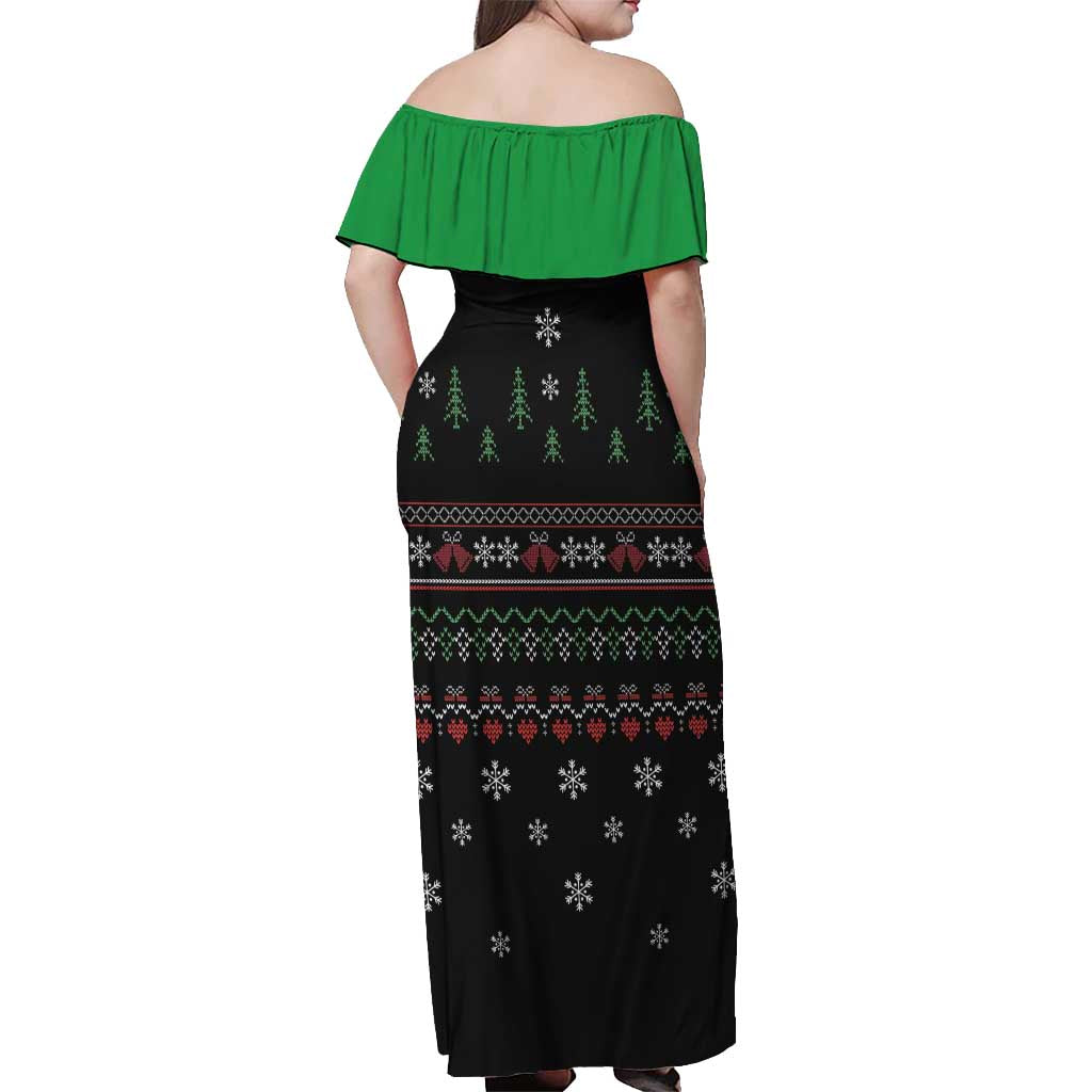Santa Claus With African Traditional Costume Off Shoulder Maxi Dress Christmas - Wonder Print Shop