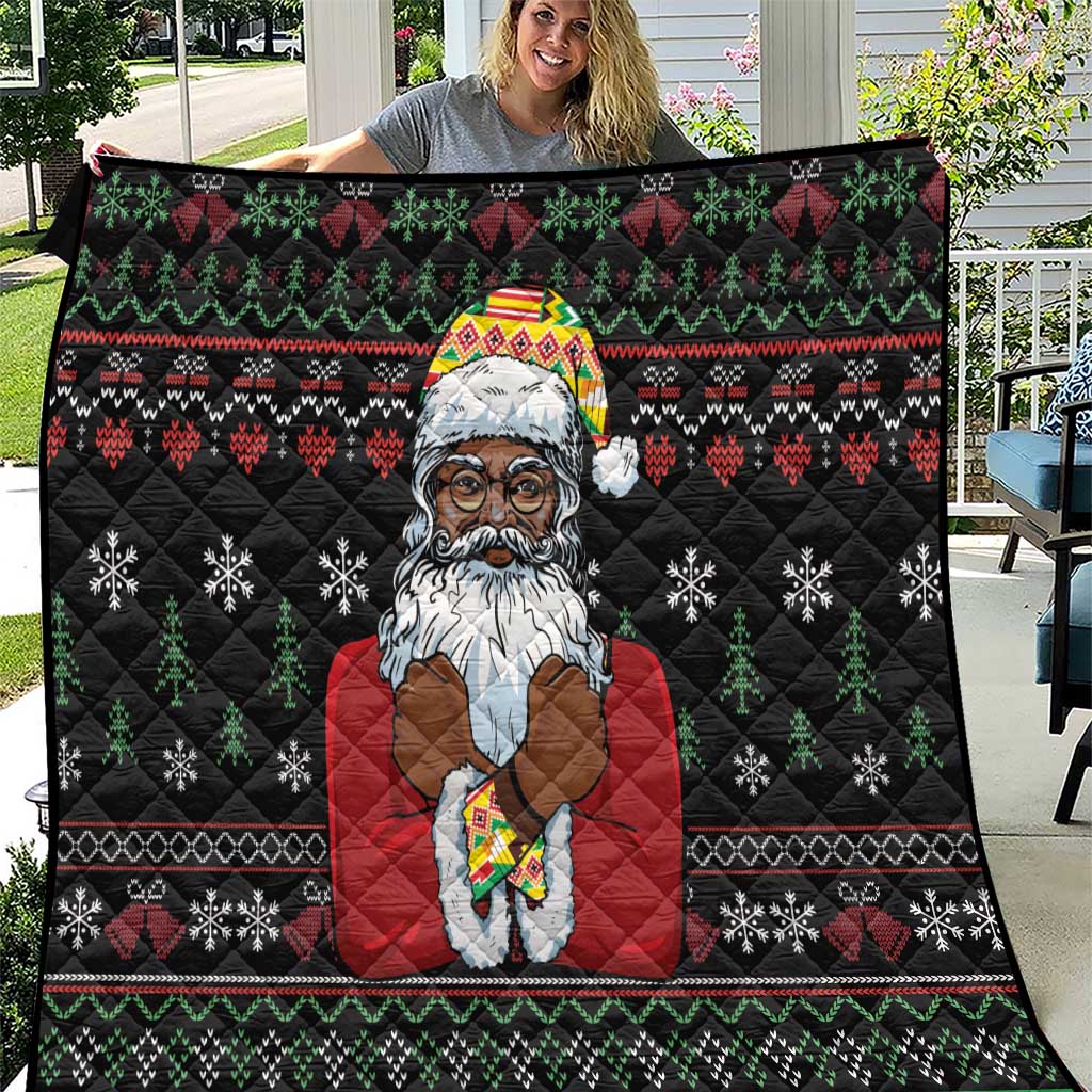 Santa Claus With African Traditional Costume Quilt Christmas - Wonder Print Shop