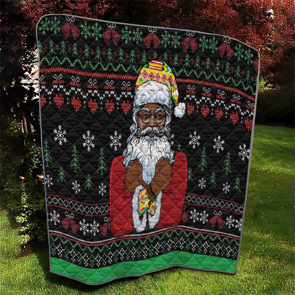 Santa Claus With African Traditional Costume Quilt Christmas - Wonder Print Shop