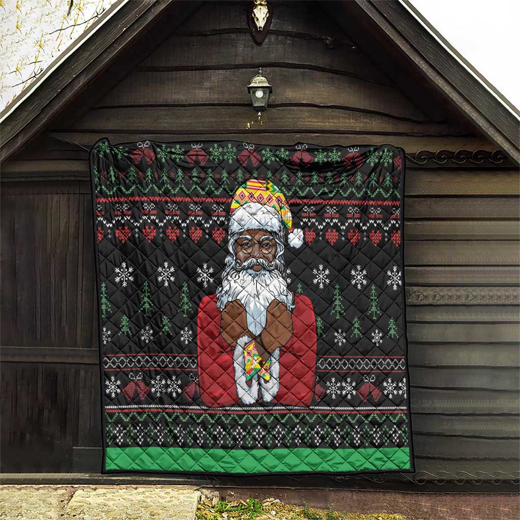 Santa Claus With African Traditional Costume Quilt Christmas - Wonder Print Shop