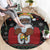 Santa Claus With African Traditional Costume Round Carpet Christmas