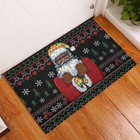 Santa Claus With African Traditional Costume Rubber Doormat Christmas - Wonder Print Shop