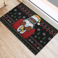 Santa Claus With African Traditional Costume Rubber Doormat Christmas - Wonder Print Shop