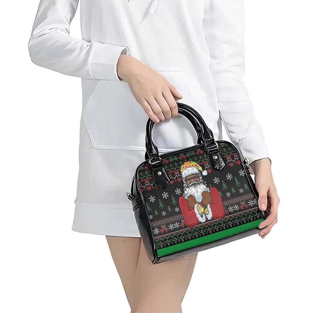 Santa Claus With African Traditional Costume Shoulder Handbag Christmas