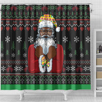 Santa Claus With African Traditional Costume Shower Curtain Christmas