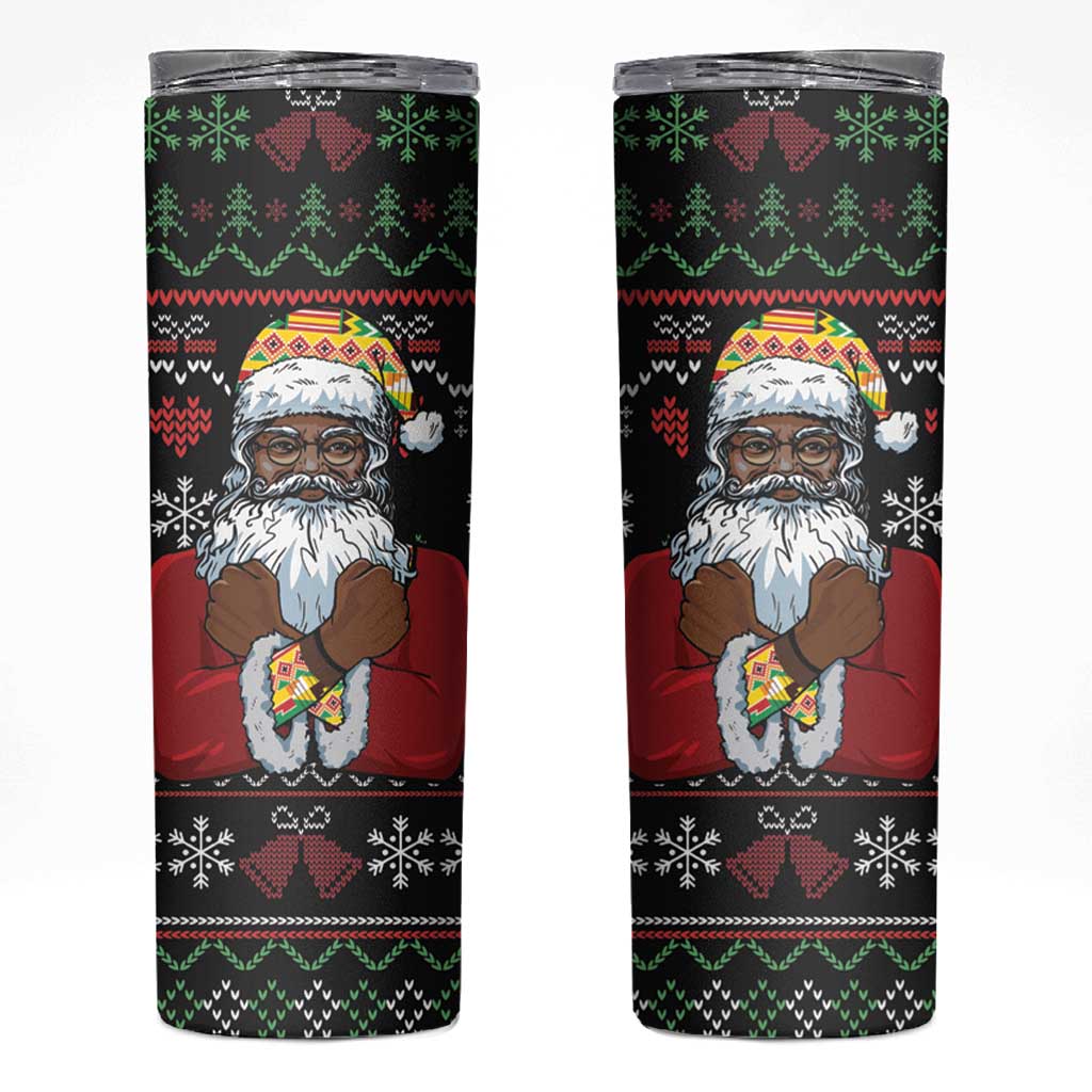 Santa Claus With African Traditional Costume Skinny Tumbler Christmas - Wonder Print Shop
