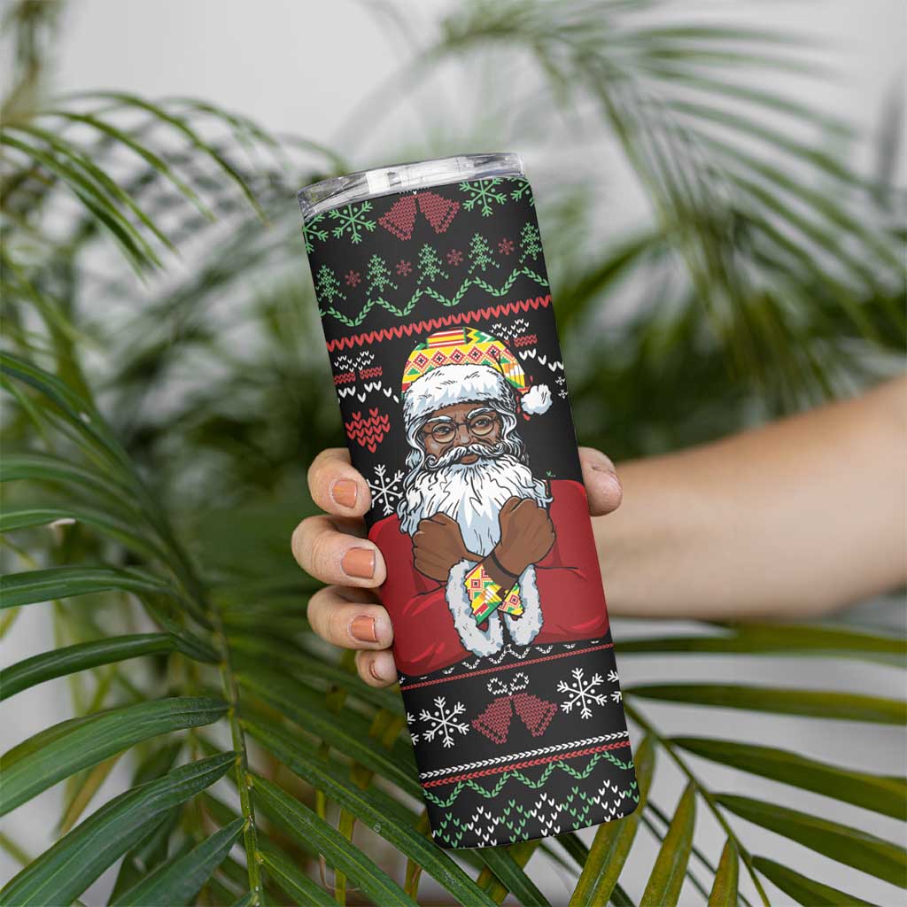 Santa Claus With African Traditional Costume Skinny Tumbler Christmas - Wonder Print Shop