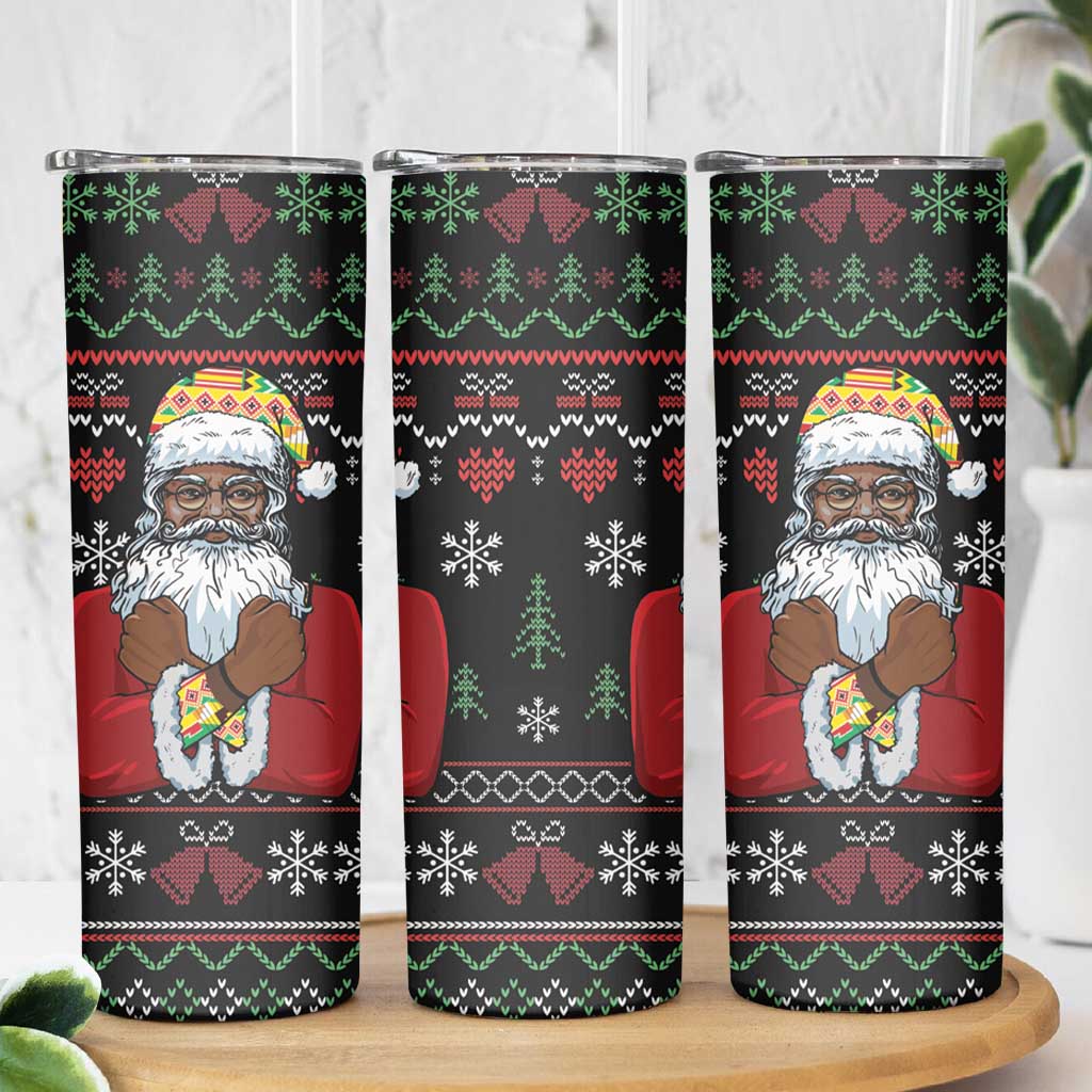 Santa Claus With African Traditional Costume Skinny Tumbler Christmas - Wonder Print Shop