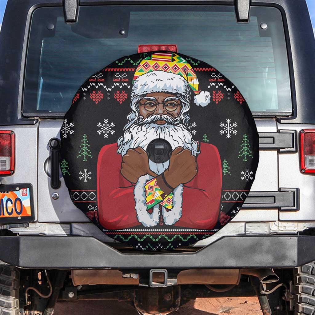 Santa Claus With African Traditional Costume Spare Tire Cover Christmas - Wonder Print Shop