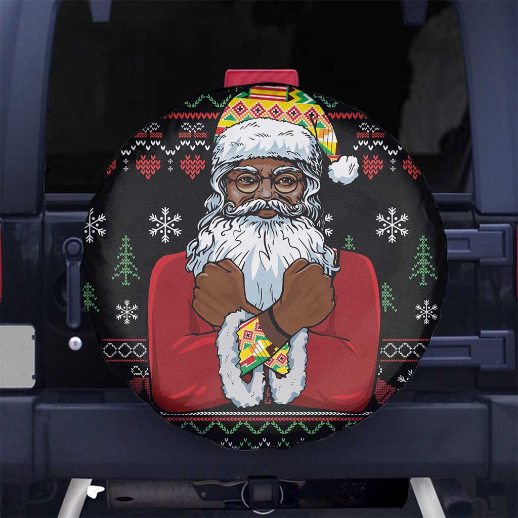 Santa Claus With African Traditional Costume Spare Tire Cover Christmas - Wonder Print Shop