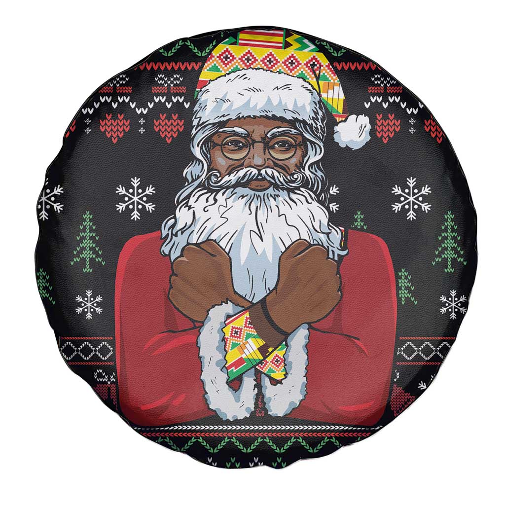 Santa Claus With African Traditional Costume Spare Tire Cover Christmas - Wonder Print Shop