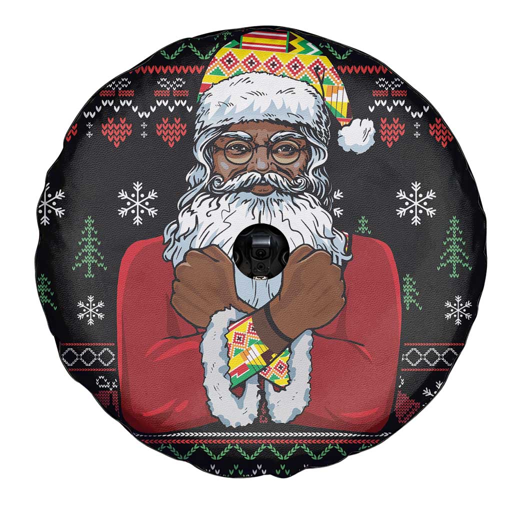 Santa Claus With African Traditional Costume Spare Tire Cover Christmas - Wonder Print Shop