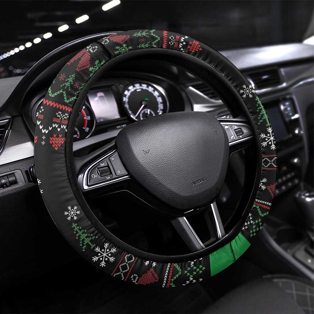 Santa Claus With African Traditional Costume Steering Wheel Cover Christmas - Wonder Print Shop