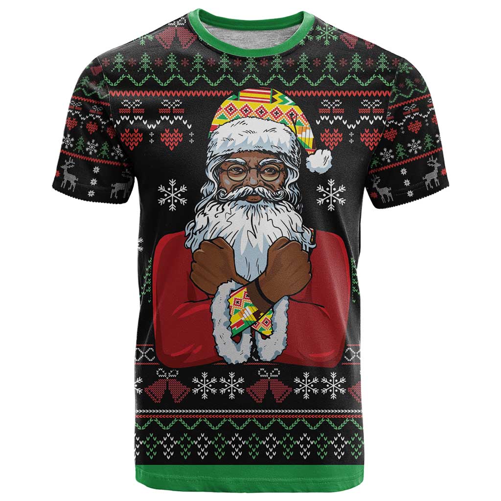 Santa Claus With African Traditional Costume T Shirt Christmas - Wonder Print Shop