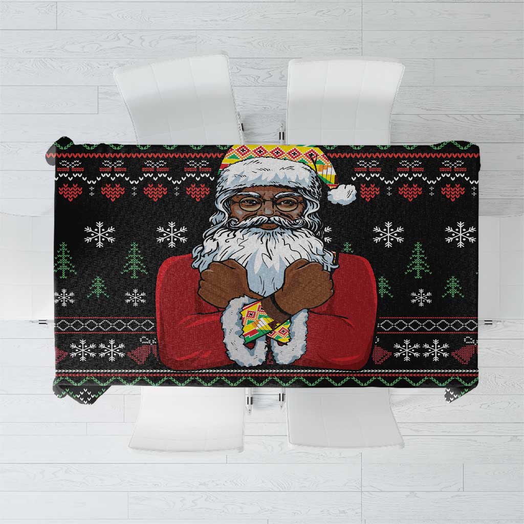 Santa Claus With African Traditional Costume Tablecloth Christmas - Wonder Print Shop