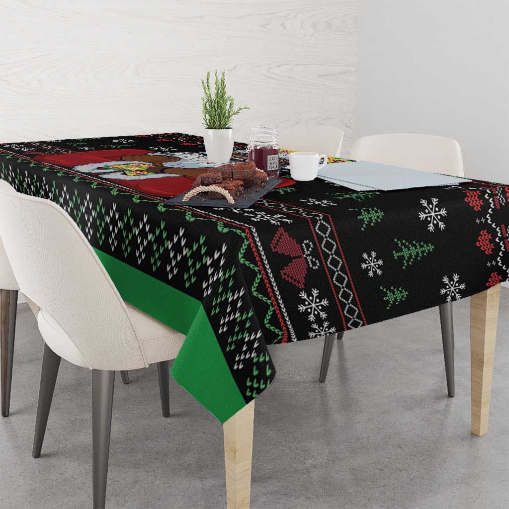 Santa Claus With African Traditional Costume Tablecloth Christmas - Wonder Print Shop