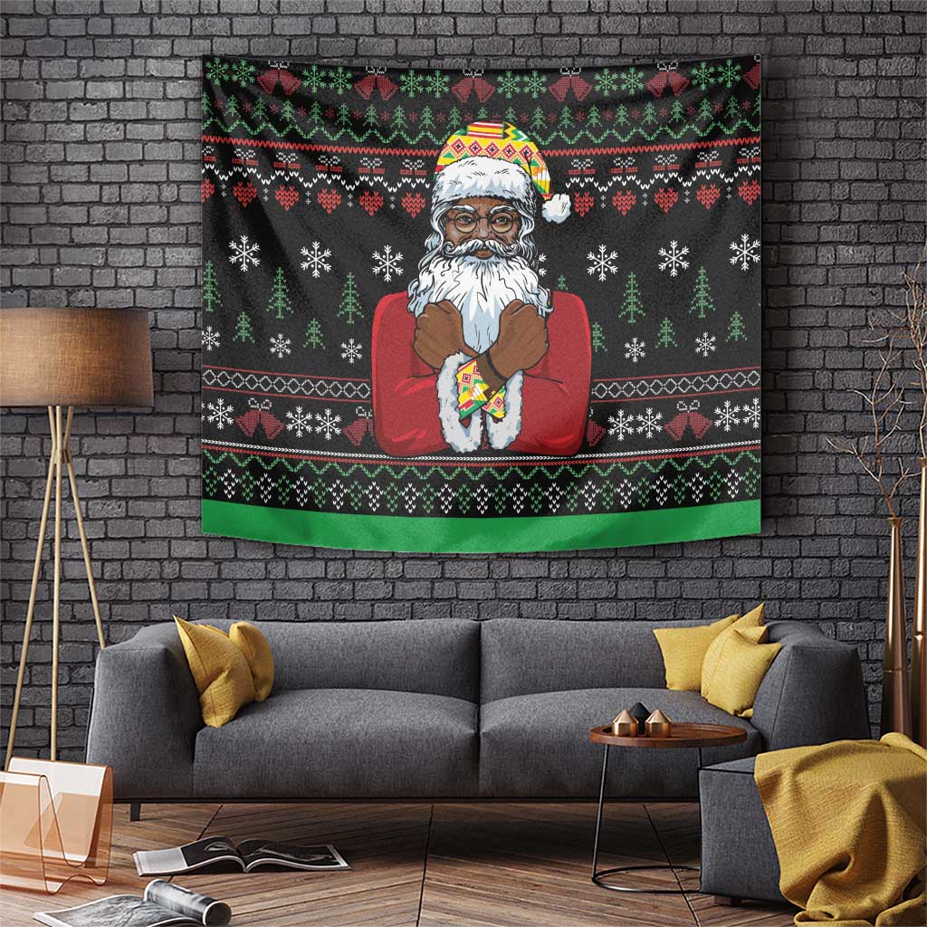 Santa Claus With African Traditional Costume Tapestry Christmas - Wonder Print Shop