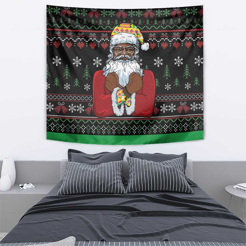 Santa Claus With African Traditional Costume Tapestry Christmas - Wonder Print Shop