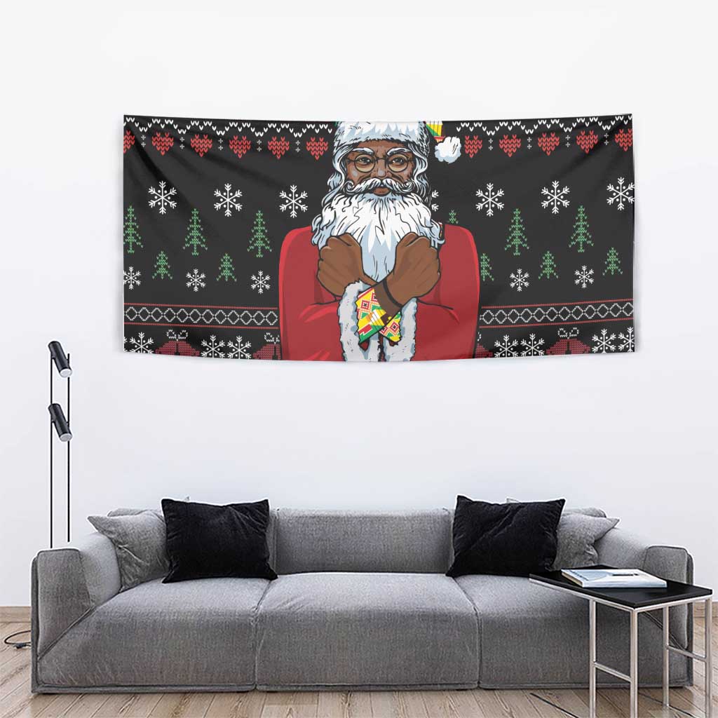 Santa Claus With African Traditional Costume Tapestry Christmas - Wonder Print Shop