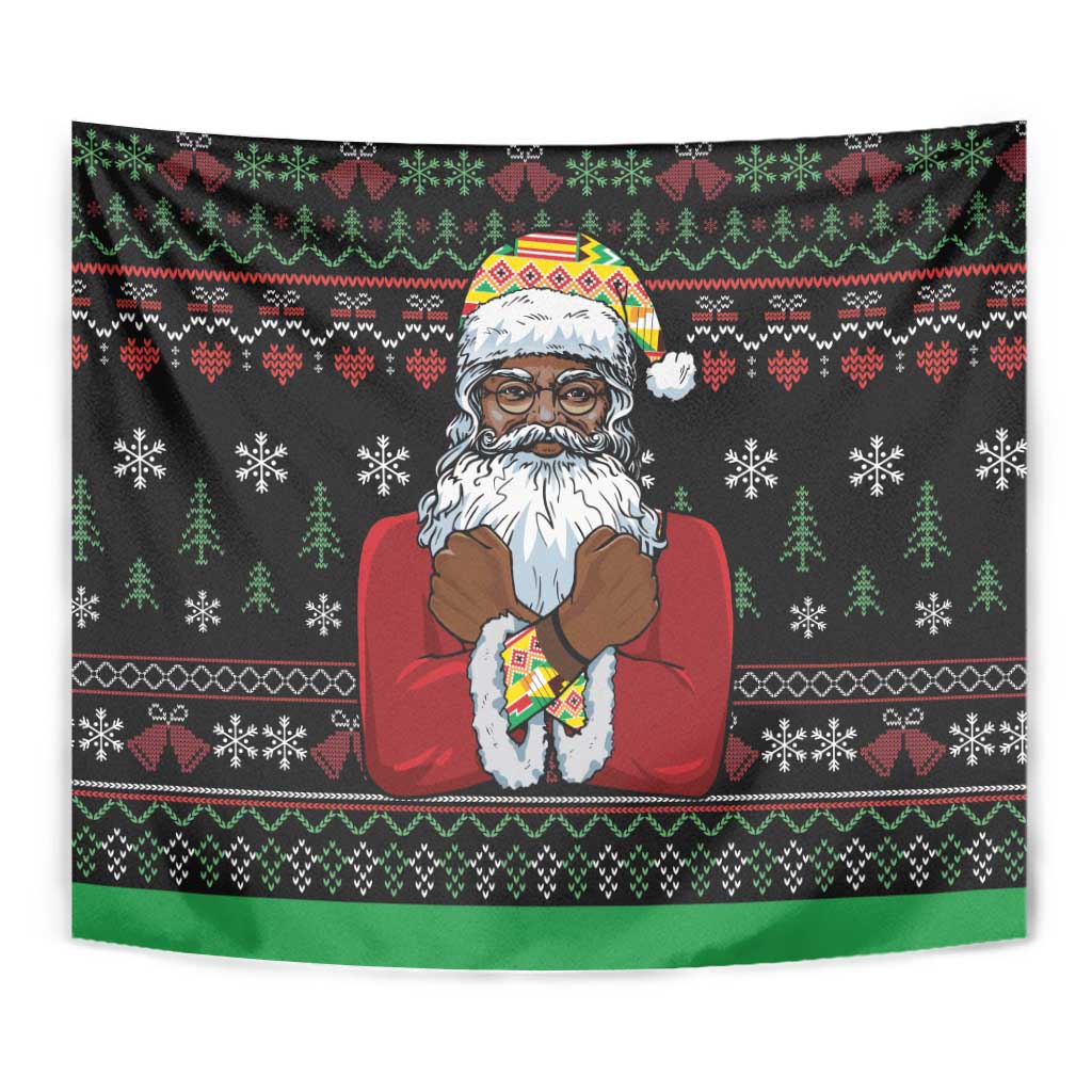 Santa Claus With African Traditional Costume Tapestry Christmas - Wonder Print Shop