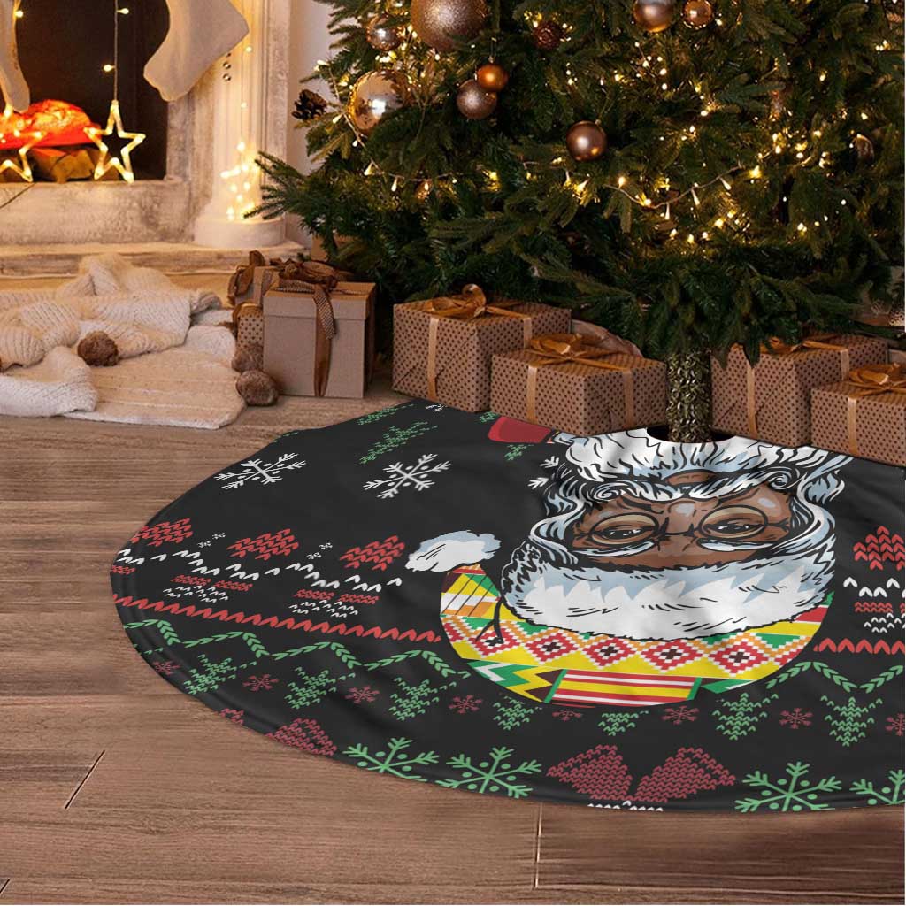 Santa Claus With African Traditional Costume Tree Skirt Christmas - Wonder Print Shop