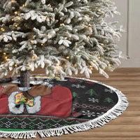 Santa Claus With African Traditional Costume Tree Skirt Christmas - Wonder Print Shop