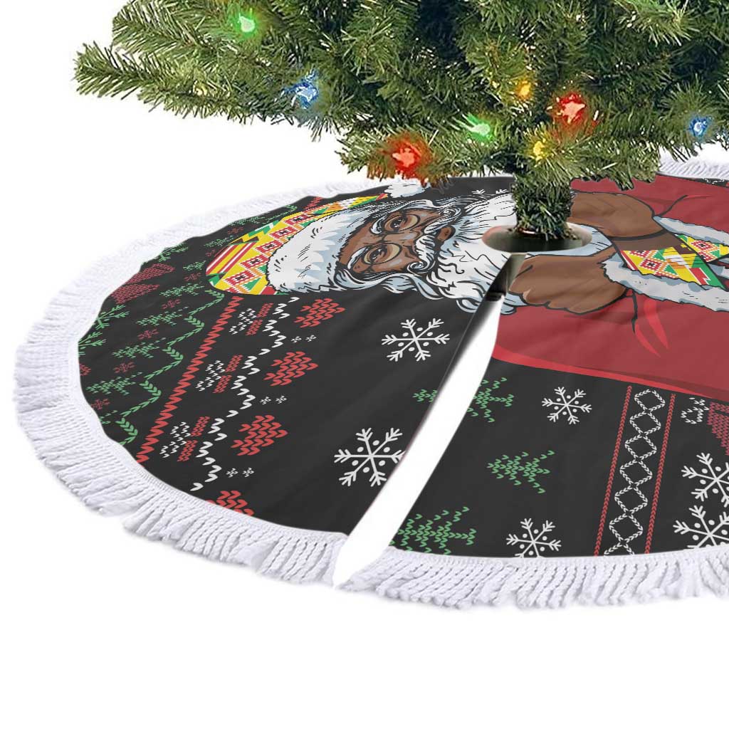 Santa Claus With African Traditional Costume Tree Skirt Christmas - Wonder Print Shop