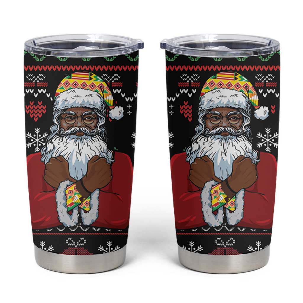 Santa Claus With African Traditional Costume Tumbler Cup Christmas - Wonder Print Shop