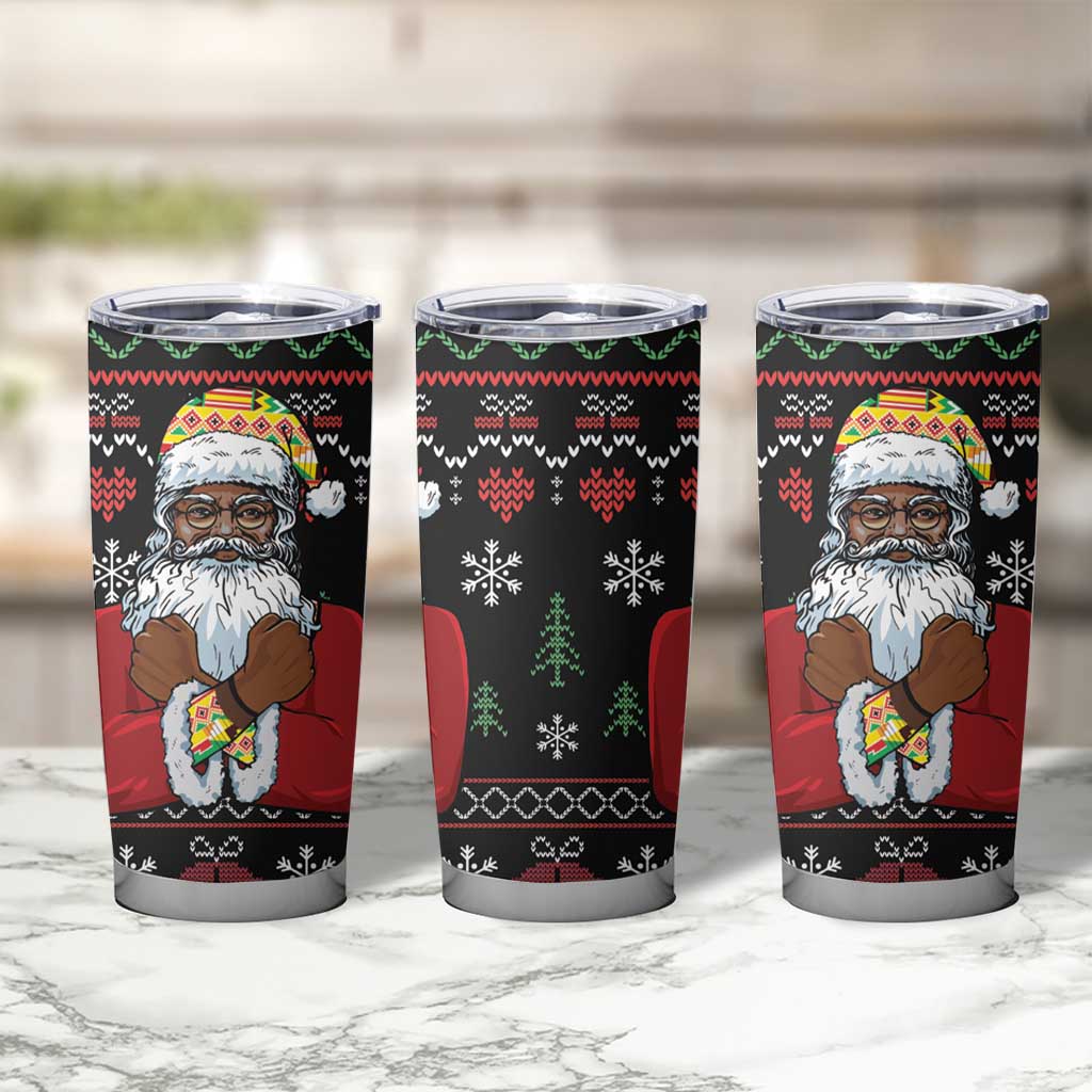 Santa Claus With African Traditional Costume Tumbler Cup Christmas - Wonder Print Shop