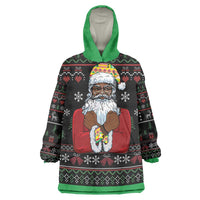 Santa Claus With African Traditional Costume Wearable Blanket Hoodie Christmas - Wonder Print Shop
