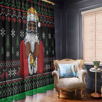 Santa Claus With African Traditional Costume Window Curtain Christmas - Wonder Print Shop