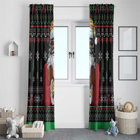 Santa Claus With African Traditional Costume Window Curtain Christmas - Wonder Print Shop