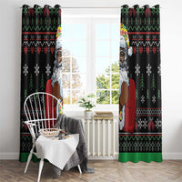 Santa Claus With African Traditional Costume Window Curtain Christmas - Wonder Print Shop