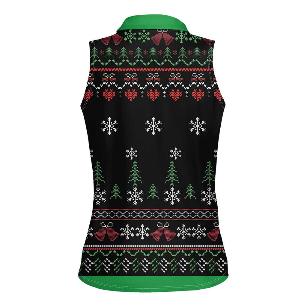 Santa Claus With African Traditional Costume Women Sleeveless Polo Shirt Christmas - Wonder Print Shop