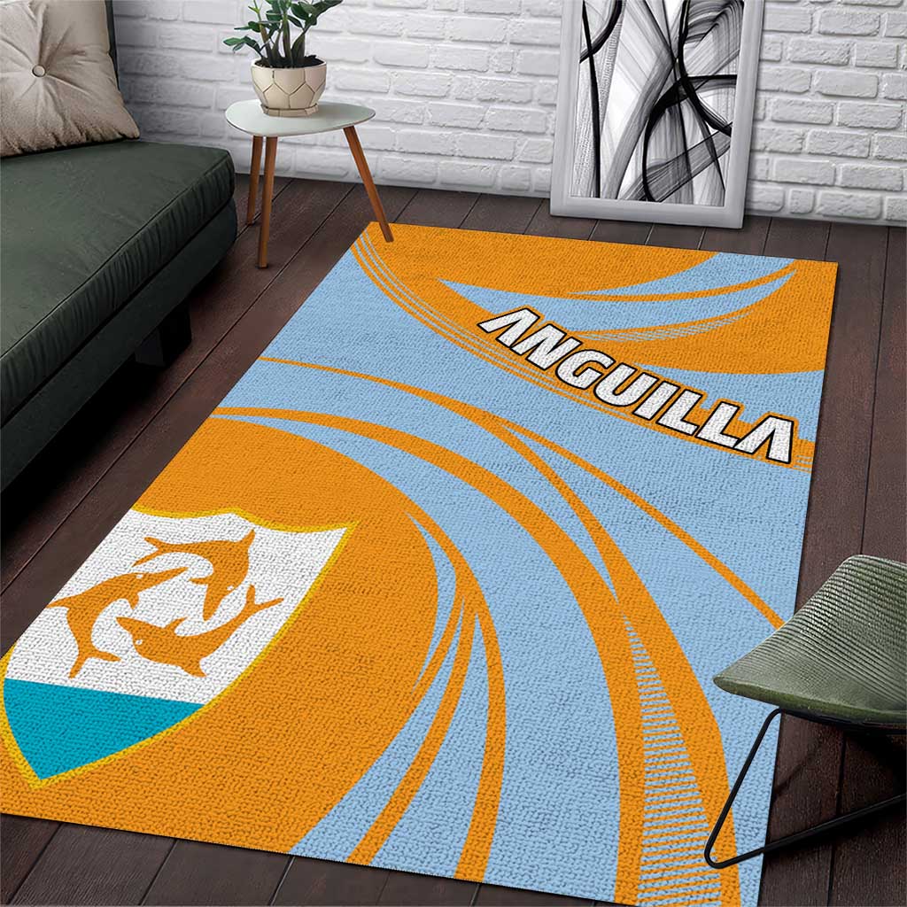 Anguilla Area Rug Coat Of Arms Cricket Style - Wonder Print Shop