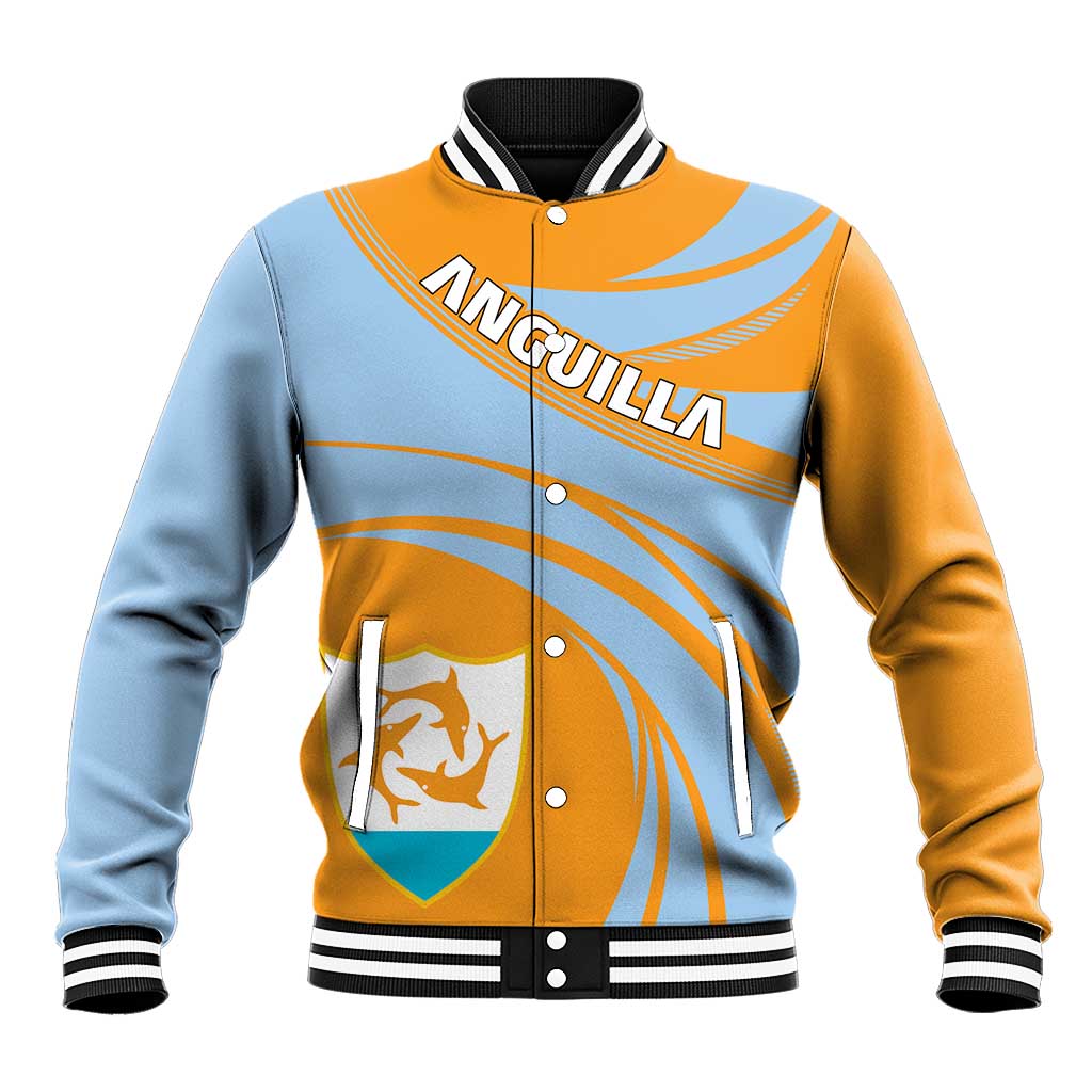 Anguilla Baseball Jacket Coat Of Arms Cricket Style - Wonder Print Shop