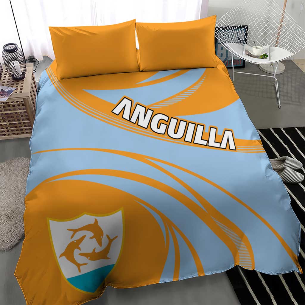 Anguilla Bedding Set Coat Of Arms Cricket Style - Wonder Print Shop