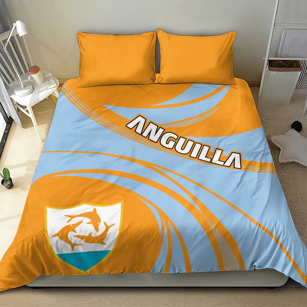 Anguilla Bedding Set Coat Of Arms Cricket Style - Wonder Print Shop