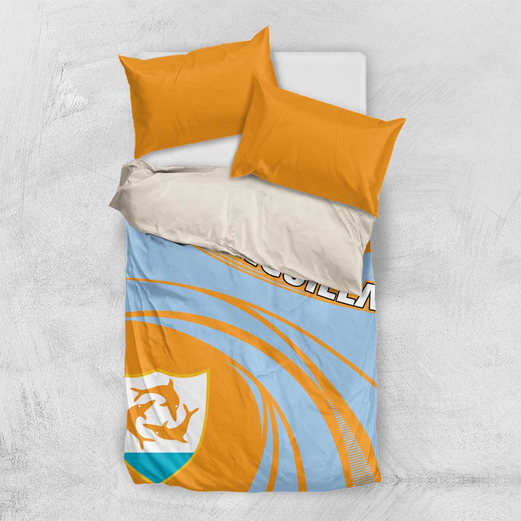 Anguilla Bedding Set Coat Of Arms Cricket Style - Wonder Print Shop