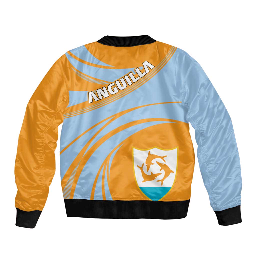 Anguilla Bomber Jacket Coat Of Arms Cricket Style - Wonder Print Shop