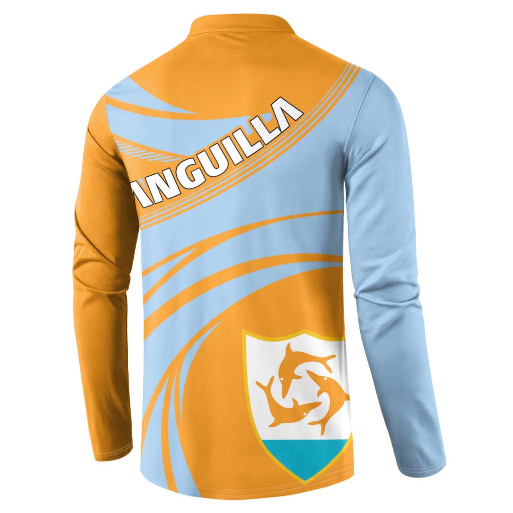 Anguilla Button Sweatshirt Coat Of Arms Cricket Style - Wonder Print Shop