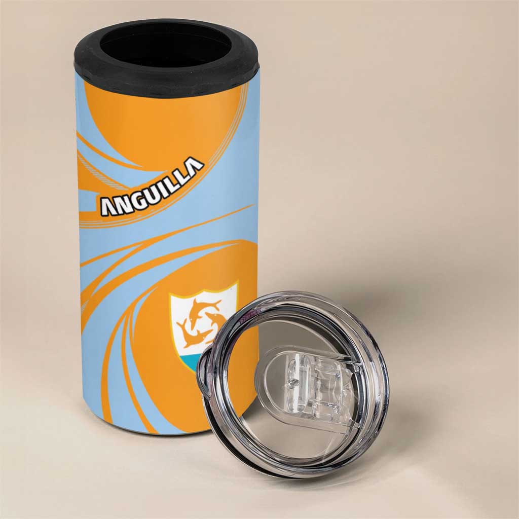 Anguilla 4 in 1 Can Cooler Tumbler Coat Of Arms Cricket Style - Wonder Print Shop